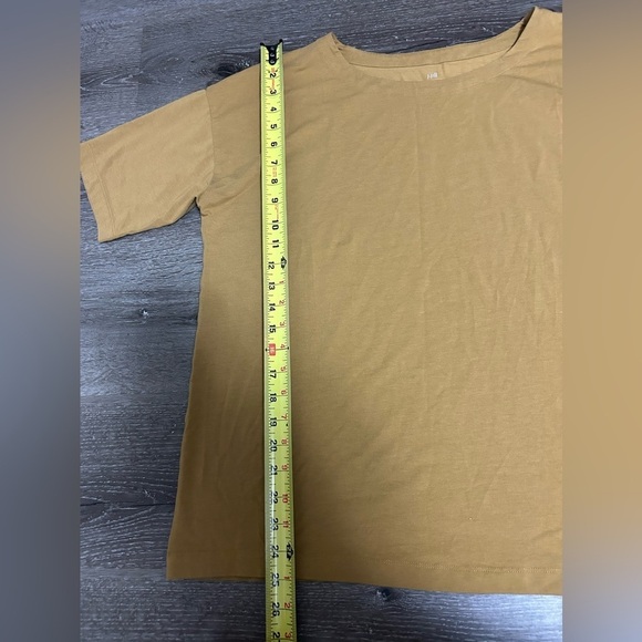 J Jill Womens Mustard Yellow Luxe Supima/Tencel Modal Large ELBOW SLEEVE TEE - Picture 2 of 8